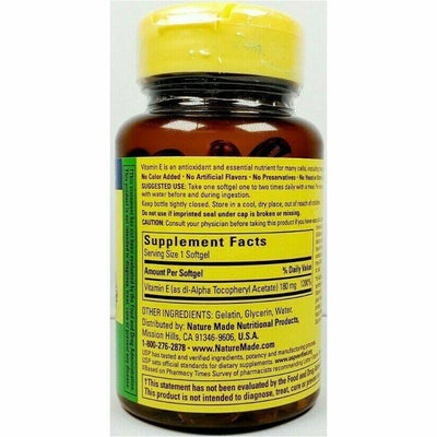 Vitamin E 180 mg (400 IU) 100 Softgels by Nature Made