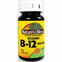 Vitamin B12, 100 mcg 100 Tablets by Natures Blend - Image 1