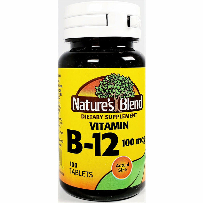Vitamin B12, 100 mcg 100 Tablets by Natures Blend - Main product image