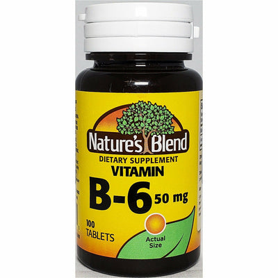 Nature's Blend Vitamin B6, 50 mg 100 Tablets