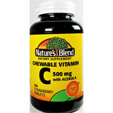 Nature's Blend Chewable Vitamin C with Acerola (Immune Support), 500 mg 100 Tablets