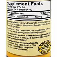 Vitamin D3 125 mcg (5000 IU) 100 Tablets by Natures Blend - Image 2