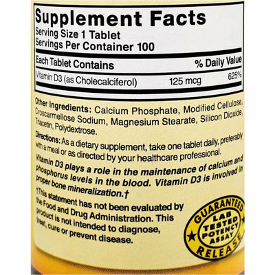 Nature's Blend Vitamin D3 125 mcg (5000 IU) 100 Tablets