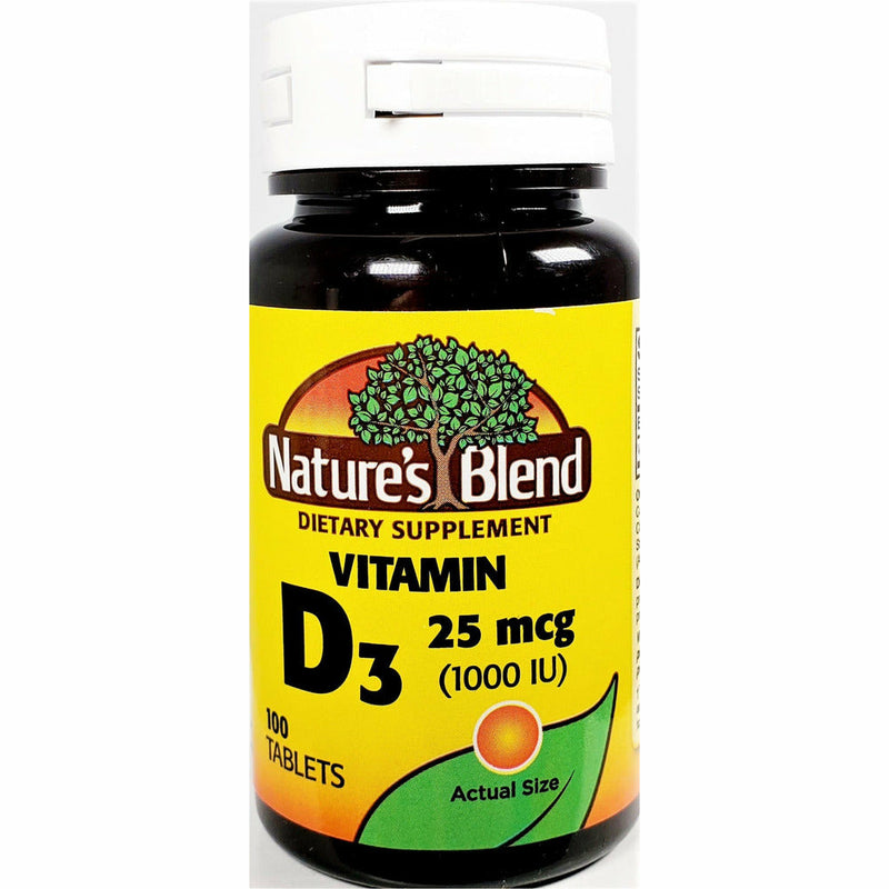 Nature's Blend Vitamin D3, 25 mcg (1000 IU) 100 Tablets - Main product image