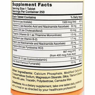 Daily Vite, Multivitamin with Iron, 250 Tablets by Nature's Blend