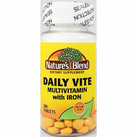 Daily Vite, Multivitamin with Iron, 250 Tablets by Nature's Blend