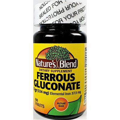 Ferrous Gluconate 324 mg 100 Tablets by Nature's Blend