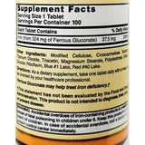 Nature's Blend Ferrous Gluconate, 5 g (324 mg) 100 Tablets