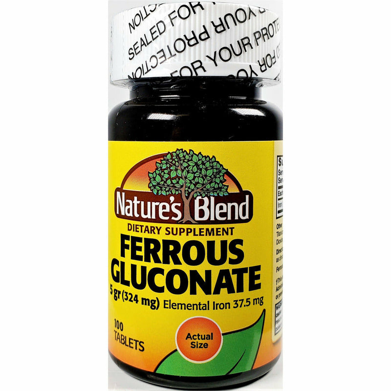 Ferrous Gluconate 324 mg 100 Tablets by Nature's Blend - Main product image