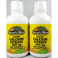Calcium Citrate 1000 mg w/ Vitamin D3 (Liquid) by Nature's Blend (2 Pack)