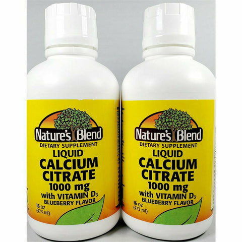 Calcium Citrate 1000 mg w/ Vitamin D3 (Liquid) by Nature's Blend (2 Pack)