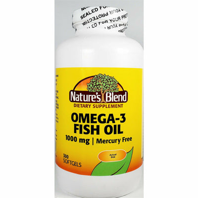 Nature's Blend Omega-3 Fish Oil, 1000 mg (Mercury Free) 300 Softgels