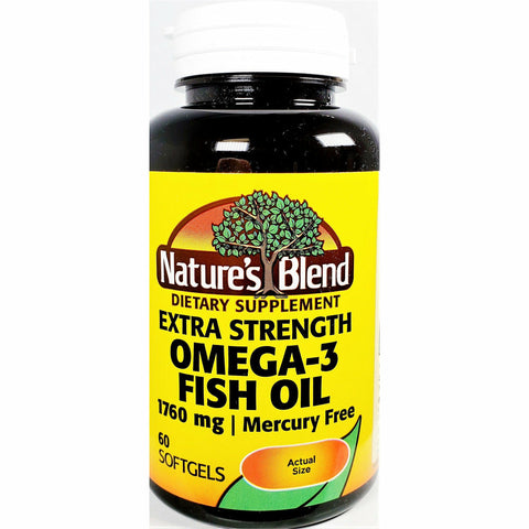 Nature's Blend Omega-3 Fish Oil, 1760 mg (Mercury Free) 60 Softgels