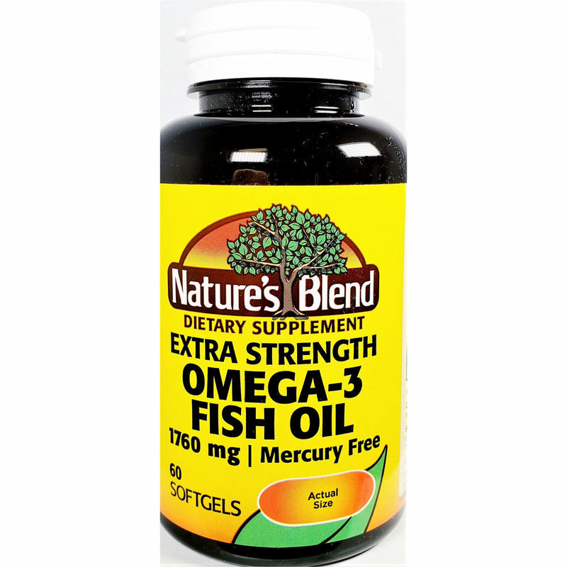 Omega-3 Fish Oil, 1760 mg (Mercury Free) 60 Softgels by Natures Blend - Main product image