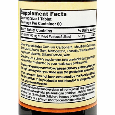 Nature's Blend Slow Iron, 50 mg 60 Tablets