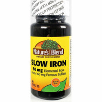Slow Iron, 50 mg 60 Tablets by Natures Blend - Image 1