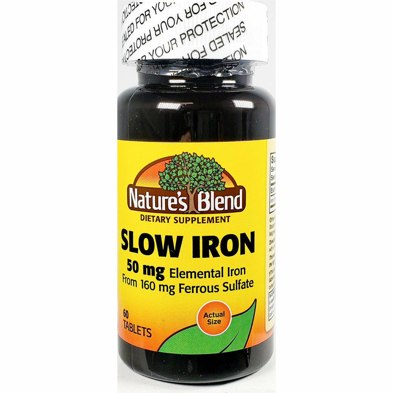 Slow Iron, 50 mg 60 Tablets by Natures Blend - Main product image