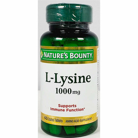 Nature's Bounty L-Lysine 1000 mg, 60 Coated Tablets