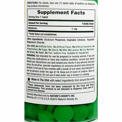 Nature's Bounty, Melatonin 1 mg 180 Tablets
