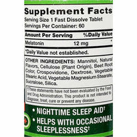Melatonin 12 mg 60 Fast Dissolve Tabs, by Natures Truth - Image 2