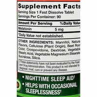 Melatonin, 5 mg 90 Fast Dissolve Tabs by Nature's Truth - Image 2
