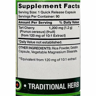 Nature's Truth Ultra Tart Cherry Extract, 1200 mg (Quick Release) 90 Capsules