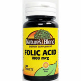 Nature's Blend Folic Acid 1000 mcg, 100 Tablets
