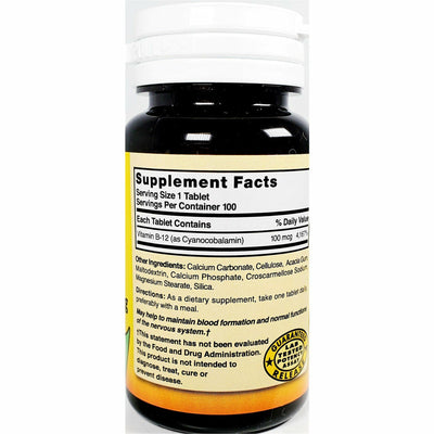 Nature's Blend B12, 100 mcg 100 Tablets