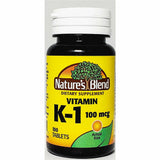 Nature's Blend Vitamin K1 100 mcg, 100 Tablets