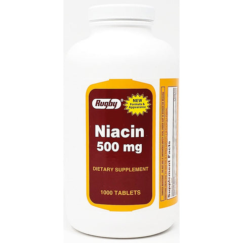 Niacin 500 mg 1000 Tablets by Rugby