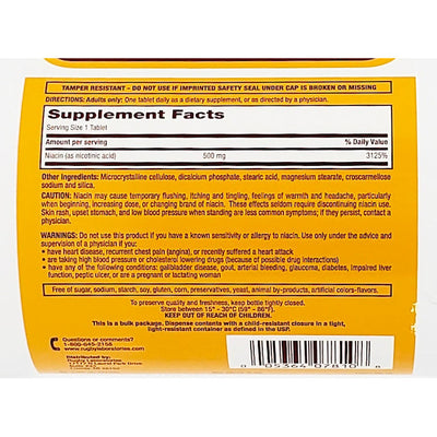 Niacin 500 mg 1000 Tablets