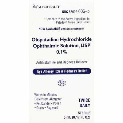 Olopatadine HCl Ophthalmic Solution 0.1% USP 5 mL by Aurohealth