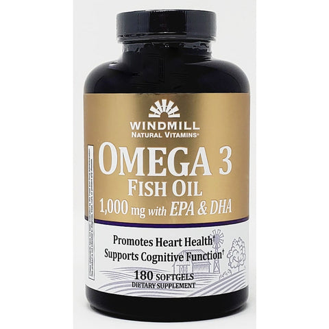 Omega-3 Fish Oil 1000 mg 180 Softgels by Windmill
