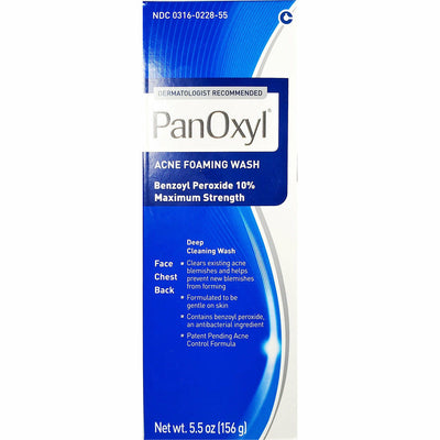 PanOxyl Acne Foaming Wash, 10% Benzoyl Peroxide,  5.5 oz