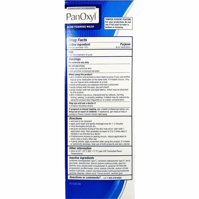 PanOxyl Foaming Wash, Benzoyl Peroxide 10%, 5.5 oz