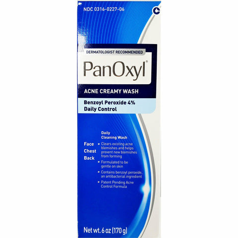 PanOxyl Acne Creamy Wash 4% Benzoyl Peroxide, 6.0 oz