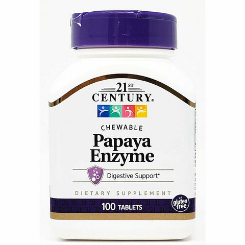 Papaya Enzyme 100 Chewable Tablets by 21st Century