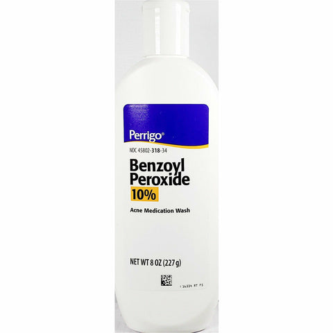 Perrigo Benzoyl Peroxide 10% Acne Wash, 8 oz