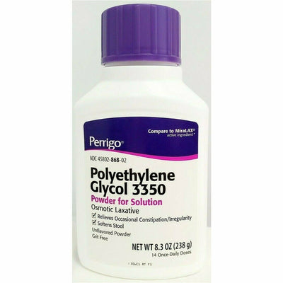 Polyethylene Glycol 3350, 8.3 oz each (1 or 3 Pack) by Perrigo