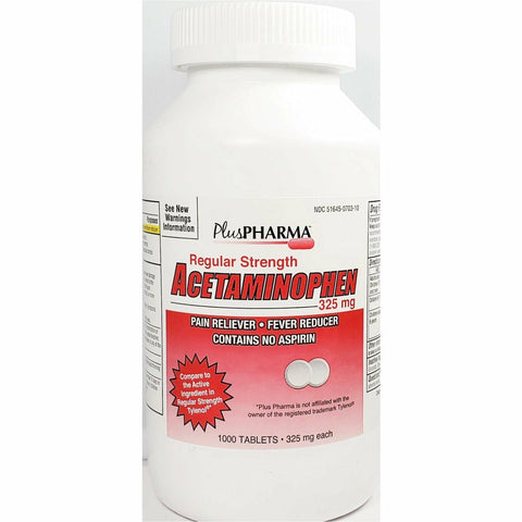 Acetaminophen, 325 mg 1000 Tablets by PlusPharma