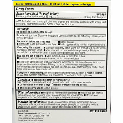 Preferred Urinary Pain Relief ( Compare To Azo) 95 Mg 30 Tablets Each (1 Or 3 Pack) & Fever