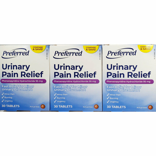 Preferred Urinary Pain Relief, 95 mg 30 Tablets Each (1 or 3 Pack) Hargraves Online Healthcare