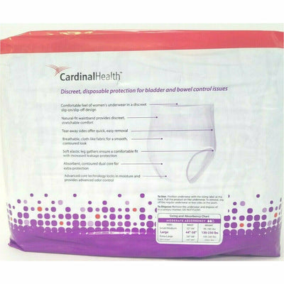 Womens Protective Underwear (Moderate Absorbency) Size L ( 4 Pack) Locker