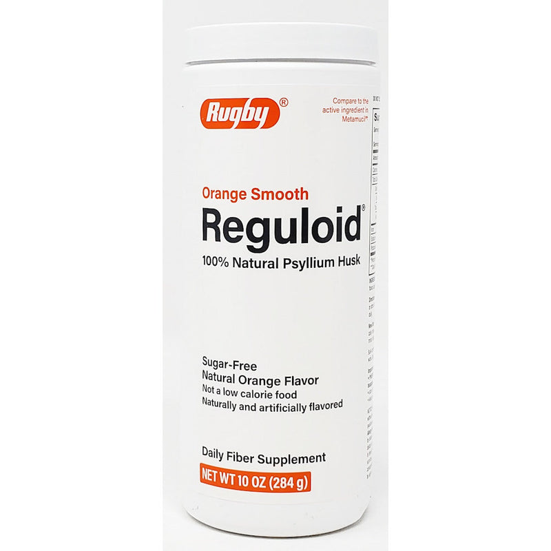 Reguloid Psyllium Husk (Sugar Free) Orange Smooth 10 oz each (1 or 3 Pack) by Rugby - Main product image