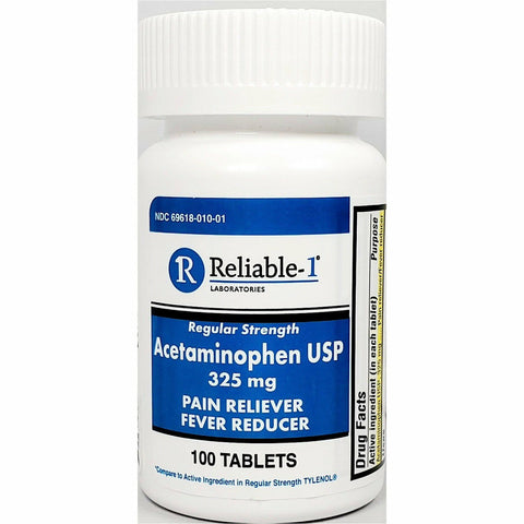 Reliable1 Acetaminophen,  325 mg 100 tablets