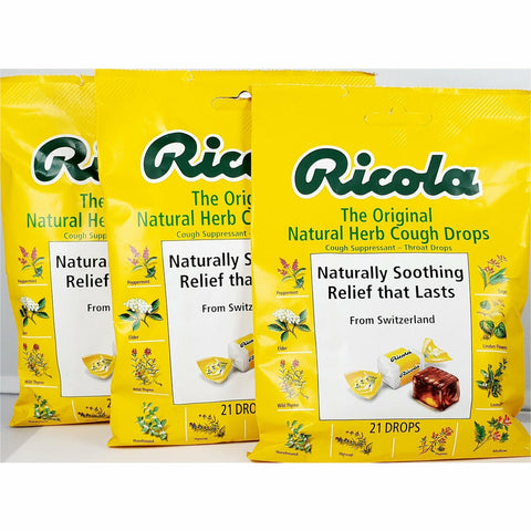Ricola Original Natural-Herb Throat Drops 21 Per Bag (3 Pack)