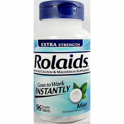 Rolaids (Calcium & Magnesium Supplement) Mint Flavor, 96 Chewable Tablets