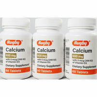 Calcium 600 mg with D3 (200 IU) 60 Tablets Each (1 or 3 Pack) by Rugby - Image 2