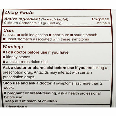 Rugby Calcium Carbonate 10 gr, 1000 Tablets