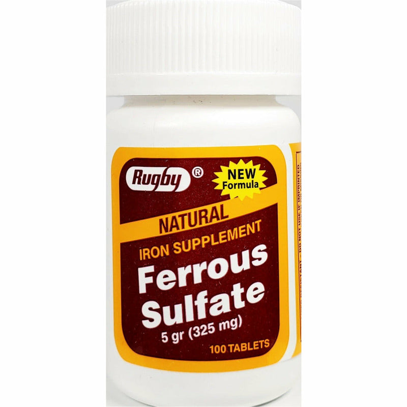 Ferrous Sulfate 325 mg 100 Tablets by Rugby - Main product image